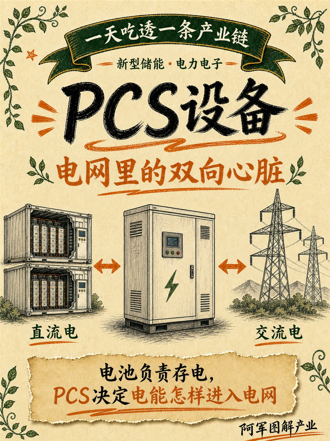 PCS 储能变流器产业链图解封面